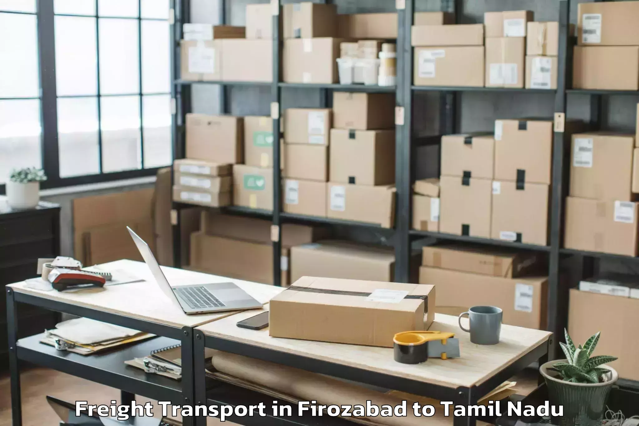 Reliable Firozabad to Gandarvakkottai Freight Transport